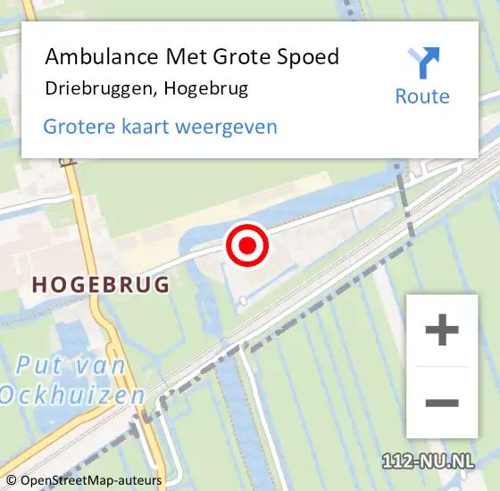 Locatie op kaart van de 112 melding: Ambulance Met Grote Spoed Naar Driebruggen, Hogebrug op 30 juni 2022 09:47
