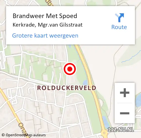 Locatie op kaart van de 112 melding: Brandweer Met Spoed Naar Kerkrade, Mgr.van Gilsstraat op 30 juni 2022 09:55