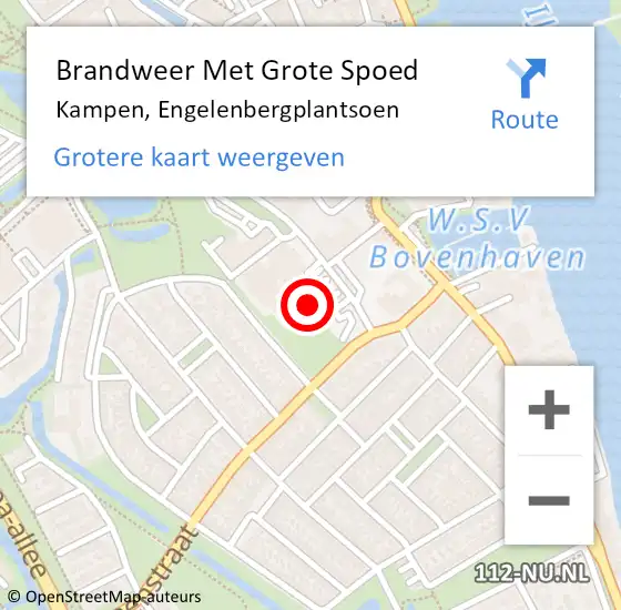 Locatie op kaart van de 112 melding: Brandweer Met Grote Spoed Naar Kampen, Engelenbergplantsoen op 30 juni 2022 09:57