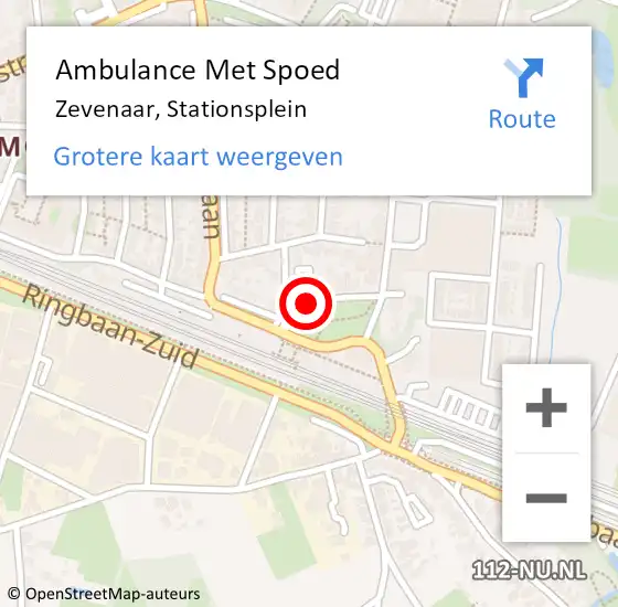 Locatie op kaart van de 112 melding: Ambulance Met Spoed Naar Zevenaar, Stationsplein op 30 juni 2022 10:02