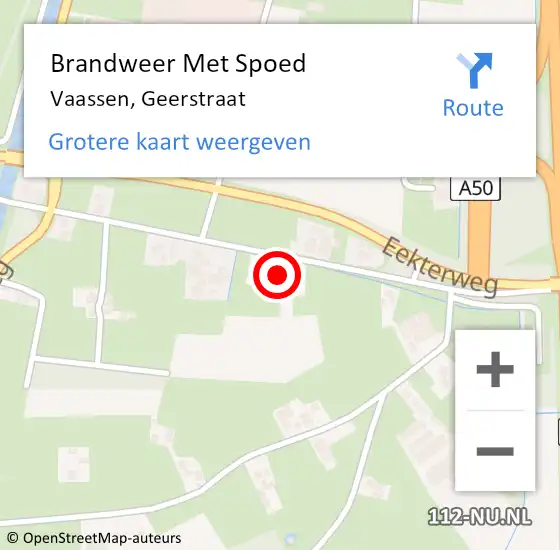 Locatie op kaart van de 112 melding: Brandweer Met Spoed Naar Vaassen, Geerstraat op 30 juni 2022 10:18
