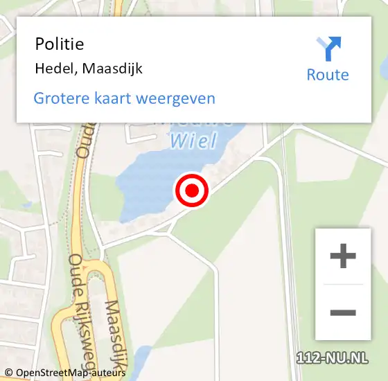 Locatie op kaart van de 112 melding: Politie Hedel, Maasdijk op 30 juni 2022 10:26