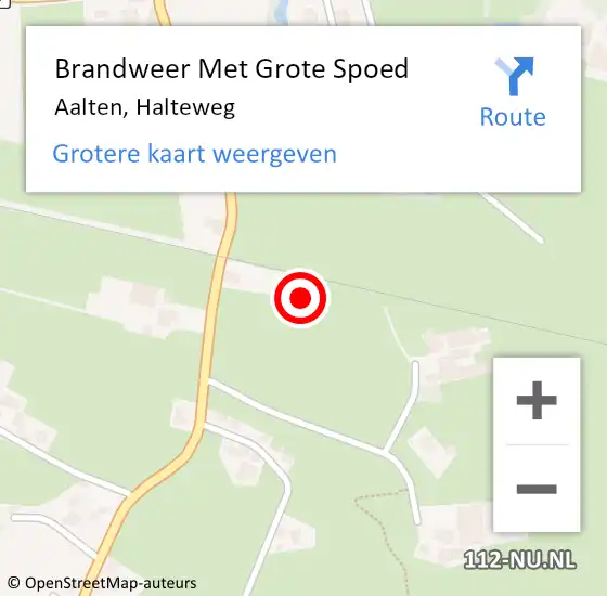 Locatie op kaart van de 112 melding: Brandweer Met Grote Spoed Naar Aalten, Halteweg op 21 juli 2014 19:05