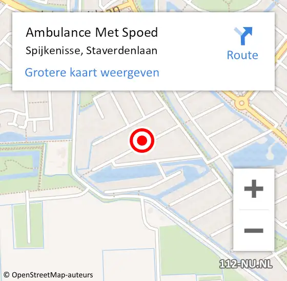 Locatie op kaart van de 112 melding: Ambulance Met Spoed Naar Spijkenisse, Staverdenlaan op 30 juni 2022 10:37