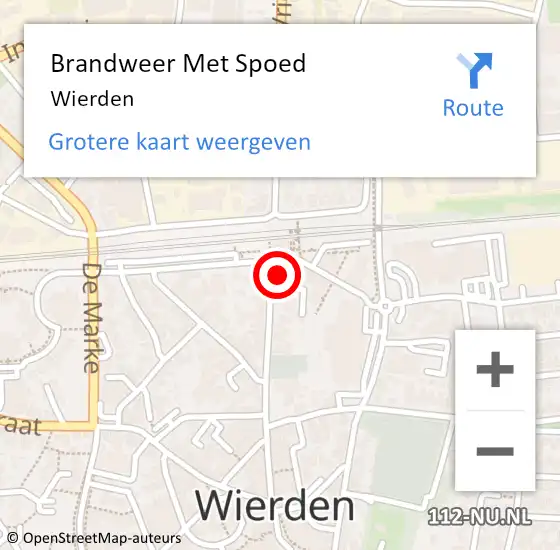 Locatie op kaart van de 112 melding: Brandweer Met Spoed Naar Wierden op 30 juni 2022 10:47