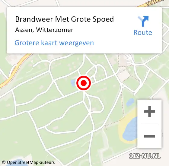 Locatie op kaart van de 112 melding: Brandweer Met Grote Spoed Naar Assen, Witterzomer op 30 juni 2022 11:57