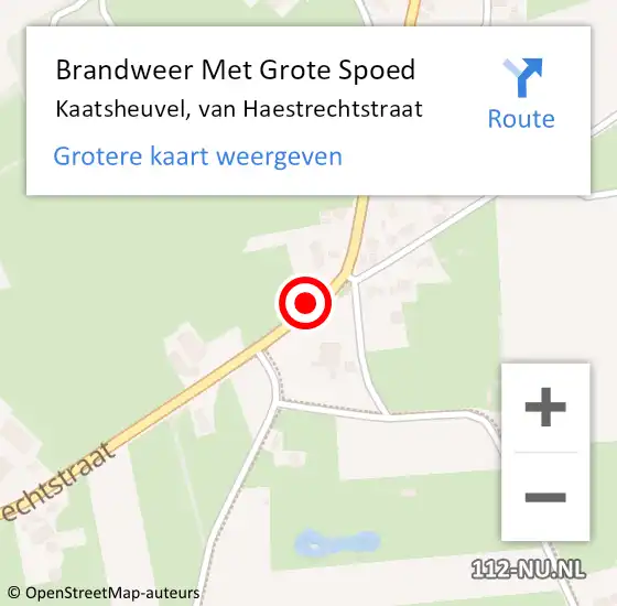Locatie op kaart van de 112 melding: Brandweer Met Grote Spoed Naar Kaatsheuvel, van Haestrechtstraat op 30 juni 2022 12:54