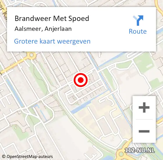 Locatie op kaart van de 112 melding: Brandweer Met Spoed Naar Aalsmeer, Anjerlaan op 30 juni 2022 13:37