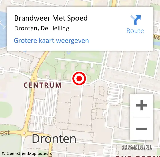 Locatie op kaart van de 112 melding: Brandweer Met Spoed Naar Dronten, De Helling op 30 juni 2022 13:42