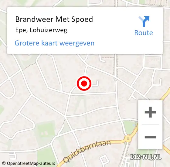 Locatie op kaart van de 112 melding: Brandweer Met Spoed Naar Epe, Lohuizerweg op 30 juni 2022 14:21