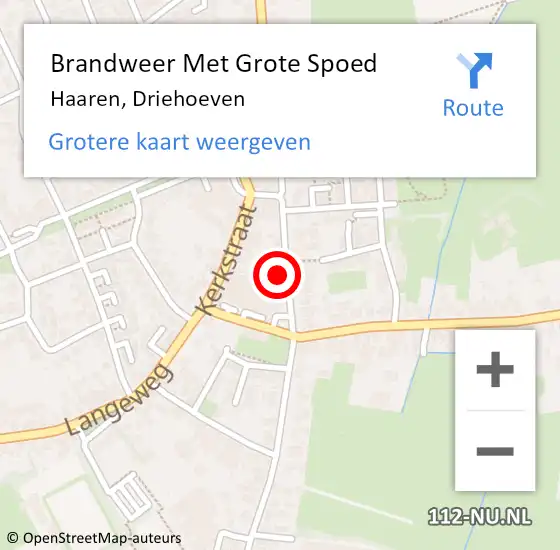 Locatie op kaart van de 112 melding: Brandweer Met Grote Spoed Naar Haaren, Driehoeven op 30 juni 2022 14:21