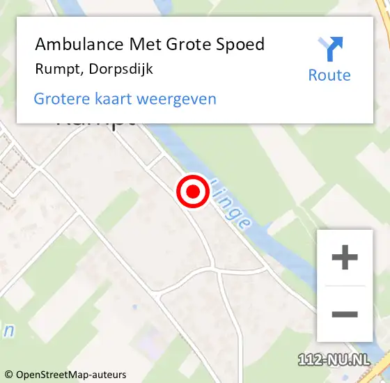 Locatie op kaart van de 112 melding: Ambulance Met Grote Spoed Naar Rumpt, Dorpsdijk op 30 juni 2022 14:36