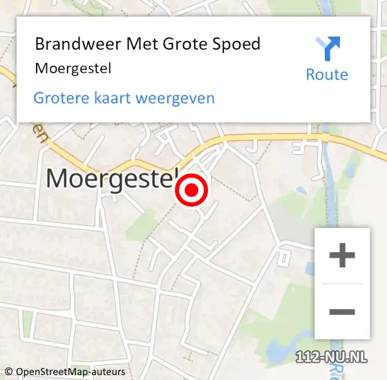 Locatie op kaart van de 112 melding: Brandweer Met Grote Spoed Naar Moergestel op 30 juni 2022 15:35