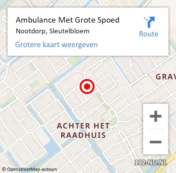 Locatie op kaart van de 112 melding: Ambulance Met Grote Spoed Naar Nootdorp, Sleutelbloem op 30 juni 2022 15:45