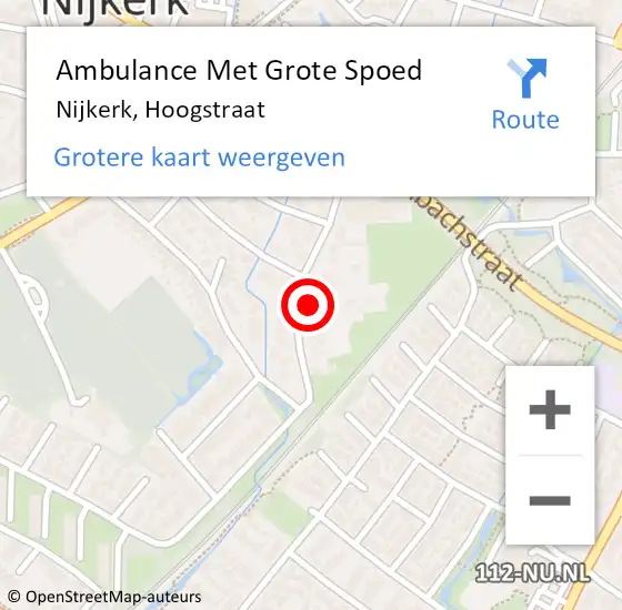 Locatie op kaart van de 112 melding: Ambulance Met Grote Spoed Naar Nijkerk, Hoogstraat op 30 juni 2022 16:30