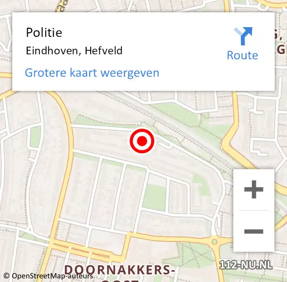 Locatie op kaart van de 112 melding: Politie Eindhoven, Hefveld op 30 juni 2022 17:16