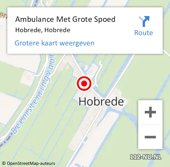 Locatie op kaart van de 112 melding: Ambulance Met Grote Spoed Naar Hobrede, Hobrede op 30 juni 2022 17:31