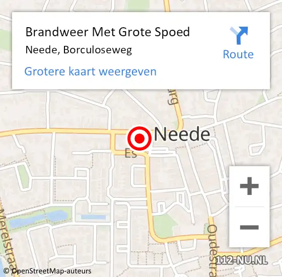 Locatie op kaart van de 112 melding: Brandweer Met Grote Spoed Naar Neede, Borculoseweg op 30 juni 2022 17:41