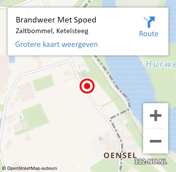 Locatie op kaart van de 112 melding: Brandweer Met Spoed Naar Zaltbommel, Ketelsteeg op 30 juni 2022 18:49