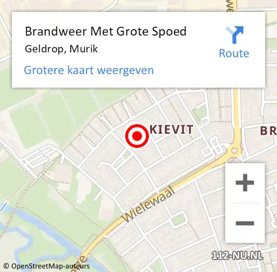 Locatie op kaart van de 112 melding: Brandweer Met Grote Spoed Naar Geldrop, Murik op 30 juni 2022 18:49