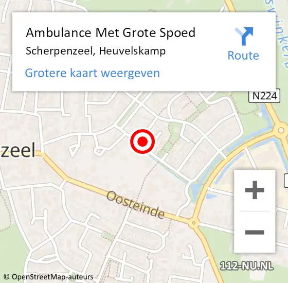Locatie op kaart van de 112 melding: Ambulance Met Grote Spoed Naar Scherpenzeel, Heuvelskamp op 30 juni 2022 19:08