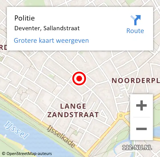 Locatie op kaart van de 112 melding: Politie Deventer, Sallandstraat op 30 juni 2022 19:14