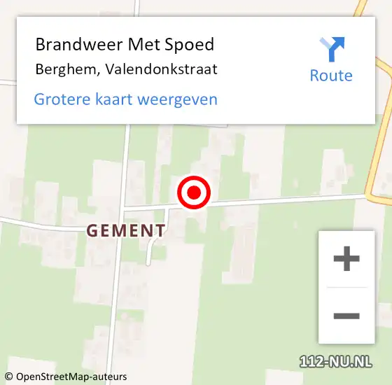 Locatie op kaart van de 112 melding: Brandweer Met Spoed Naar Berghem, Valendonkstraat op 30 juni 2022 19:17