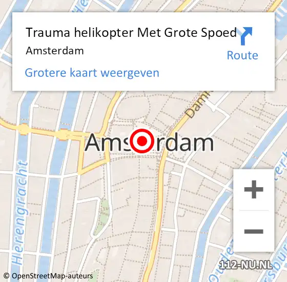 Locatie op kaart van de 112 melding: Trauma helikopter Met Grote Spoed Naar Amsterdam op 30 juni 2022 19:39