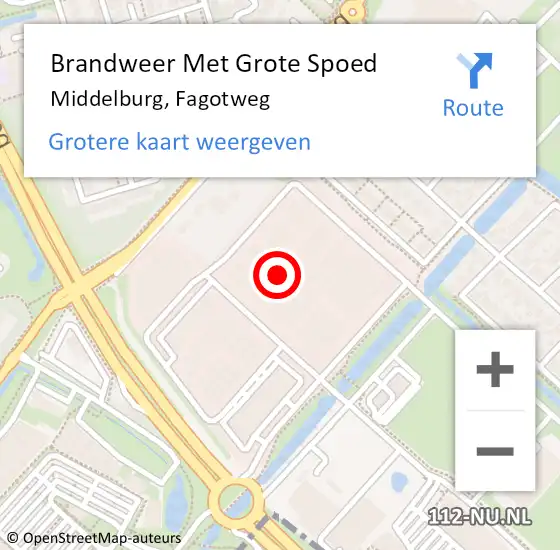 Locatie op kaart van de 112 melding: Brandweer Met Grote Spoed Naar Middelburg, Fagotweg op 30 juni 2022 20:04