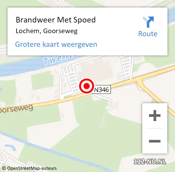 Locatie op kaart van de 112 melding: Brandweer Met Spoed Naar Lochem, Goorseweg op 30 juni 2022 20:50