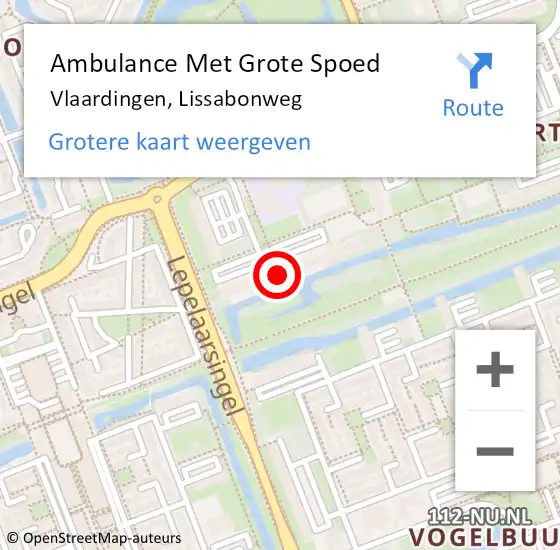Locatie op kaart van de 112 melding: Ambulance Met Grote Spoed Naar Vlaardingen, Lissabonweg op 30 juni 2022 20:59