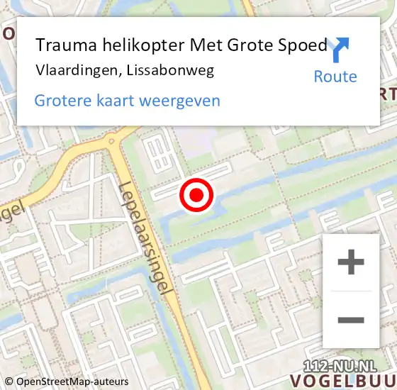 Locatie op kaart van de 112 melding: Trauma helikopter Met Grote Spoed Naar Vlaardingen, Lissabonweg op 30 juni 2022 21:01