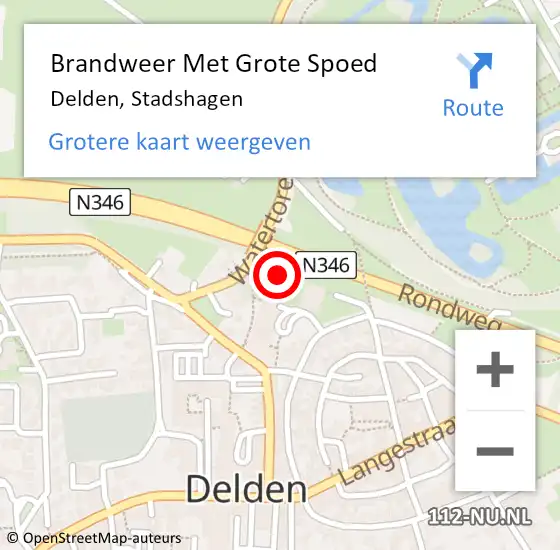 Locatie op kaart van de 112 melding: Brandweer Met Grote Spoed Naar Delden, Stadshagen op 30 juni 2022 21:04