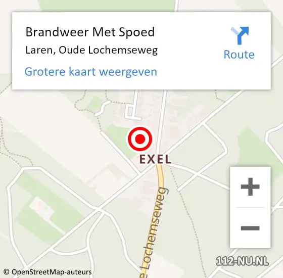 Locatie op kaart van de 112 melding: Brandweer Met Spoed Naar Laren, Oude Lochemseweg op 30 juni 2022 21:14