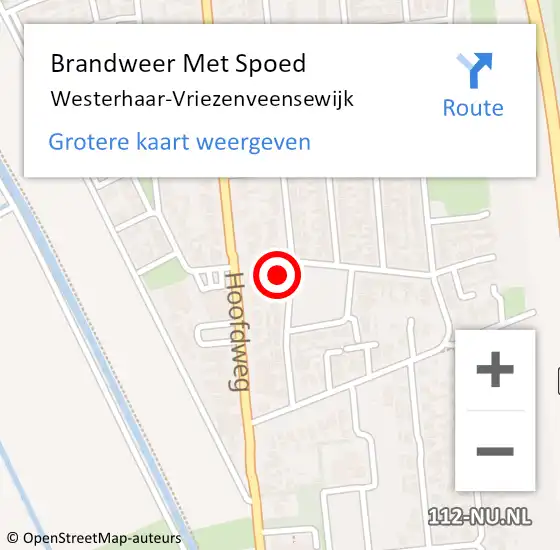 Locatie op kaart van de 112 melding: Brandweer Met Spoed Naar Westerhaar-Vriezenveensewijk op 30 juni 2022 21:17