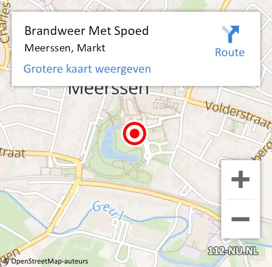 Locatie op kaart van de 112 melding: Brandweer Met Spoed Naar Meerssen, Markt op 30 juni 2022 21:27