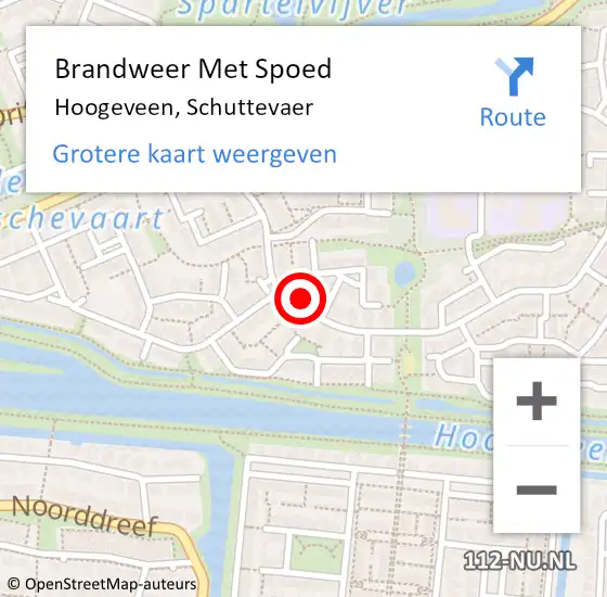 Locatie op kaart van de 112 melding: Brandweer Met Spoed Naar Hoogeveen, Schuttevaer op 30 juni 2022 21:38