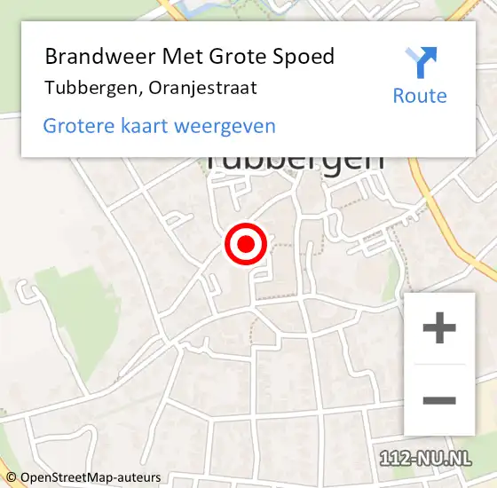 Locatie op kaart van de 112 melding: Brandweer Met Grote Spoed Naar Tubbergen, Oranjestraat op 30 juni 2022 21:40