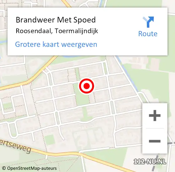 Locatie op kaart van de 112 melding: Brandweer Met Spoed Naar Roosendaal, Toermalijndijk op 30 juni 2022 22:36