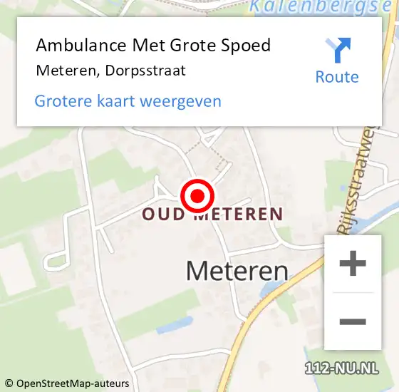 Locatie op kaart van de 112 melding: Ambulance Met Grote Spoed Naar Meteren, Dorpsstraat op 30 juni 2022 22:39