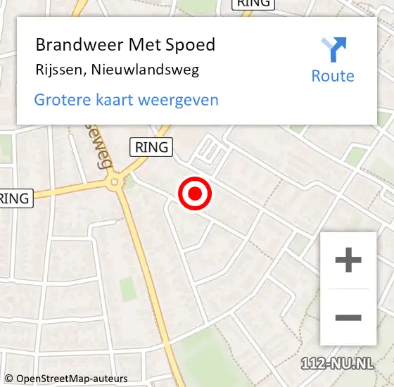 Locatie op kaart van de 112 melding: Brandweer Met Spoed Naar Rijssen, Nieuwlandsweg op 30 juni 2022 22:53