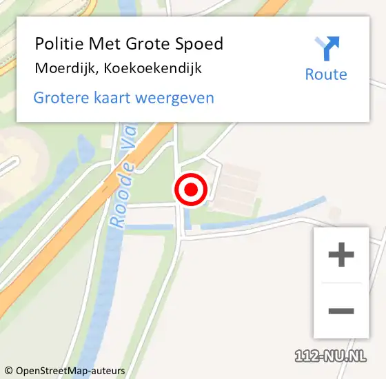 Locatie op kaart van de 112 melding: Politie Met Grote Spoed Naar Moerdijk, Koekoekendijk op 30 juni 2022 22:56