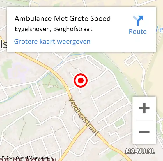 Locatie op kaart van de 112 melding: Ambulance Met Grote Spoed Naar Eygelshoven, Berghofstraat op 21 juli 2014 20:32