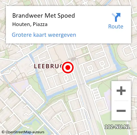 Locatie op kaart van de 112 melding: Brandweer Met Spoed Naar Houten, Piazza op 30 juni 2022 23:19