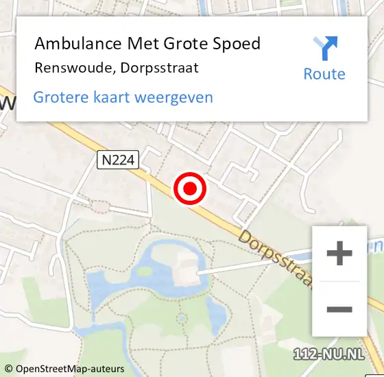 Locatie op kaart van de 112 melding: Ambulance Met Grote Spoed Naar Renswoude, Dorpsstraat op 21 juli 2014 20:34