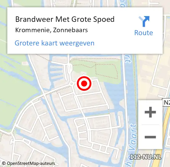 Locatie op kaart van de 112 melding: Brandweer Met Grote Spoed Naar Krommenie, Zonnebaars op 1 juli 2022 00:14