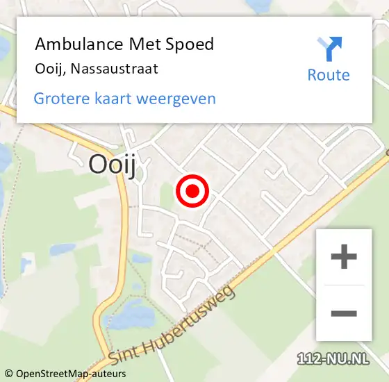 Locatie op kaart van de 112 melding: Ambulance Met Spoed Naar Ooij, Nassaustraat op 1 juli 2022 01:40