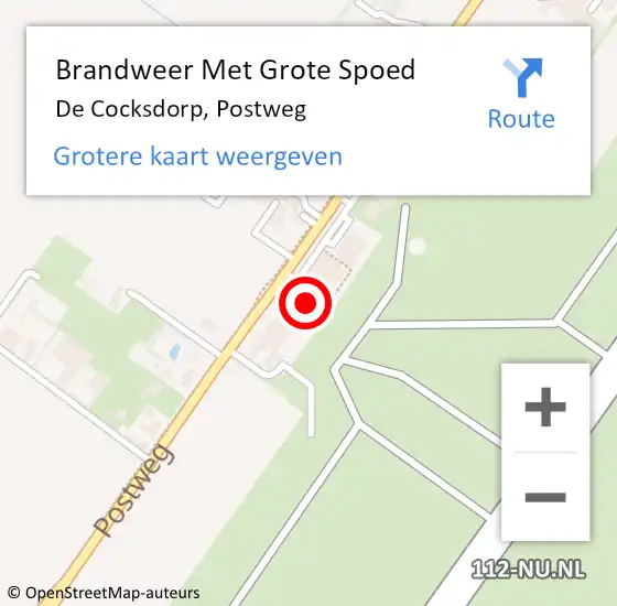 Locatie op kaart van de 112 melding: Brandweer Met Grote Spoed Naar De Cocksdorp, Postweg op 1 juli 2022 01:48