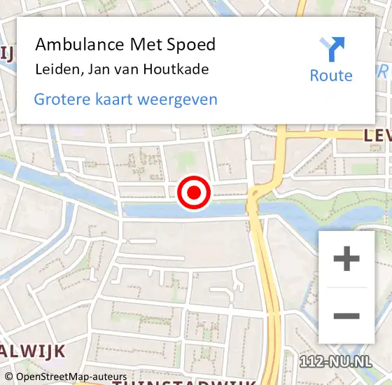 Locatie op kaart van de 112 melding: Ambulance Met Spoed Naar Leiden, Jan van Houtkade op 1 juli 2022 01:48