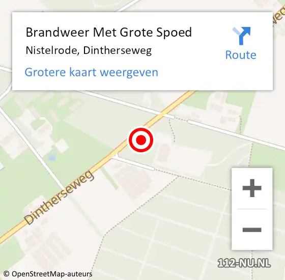 Locatie op kaart van de 112 melding: Brandweer Met Grote Spoed Naar Nistelrode, Dintherseweg op 1 juli 2022 02:54